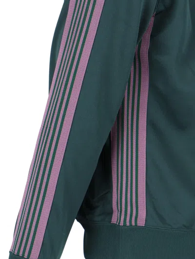 Needles Casual Jacket With Striped Sleeves And Pockets In Green