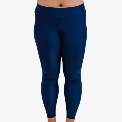 Calypsa Plus Size Long Swim Leggings In Blue