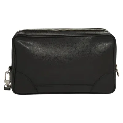 Pre-owned Louis Vuitton Pavel Black Leather Clutch Bag ()