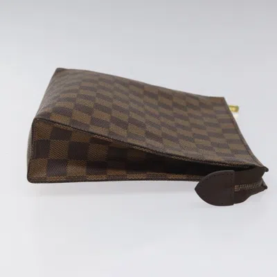 Pre-owned Louis Vuitton Poche Toilette Brown Canvas Clutch Bag ()