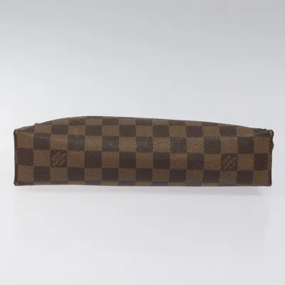 Pre-owned Louis Vuitton Poche Toilette Brown Canvas Clutch Bag ()