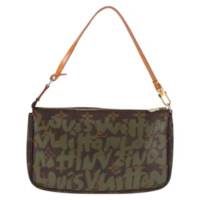 Pre-owned Louis Vuitton Pochette Accessoire Brown Canvas Clutch Bag ()