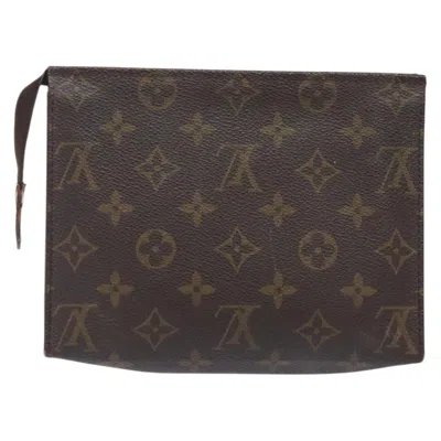 Pre-owned Louis Vuitton Poche Toilette 19 Brown Canvas Clutch Bag ()