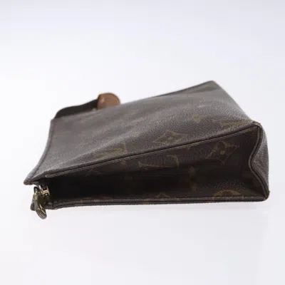 Pre-owned Louis Vuitton Poche Toilette 19 Brown Canvas Clutch Bag ()