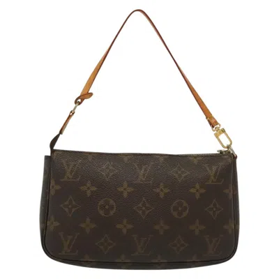 Pre-owned Louis Vuitton Pochette Accessoire Brown Canvas Clutch Bag ()