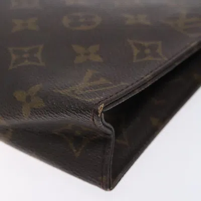 Pre-owned Louis Vuitton Poche Toilette 19 Brown Canvas Clutch Bag ()