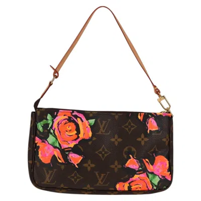 Pre-owned Louis Vuitton Pochette Accessoire Brown Canvas Clutch Bag ()