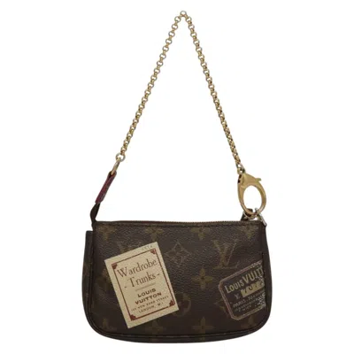 Pre-owned Louis Vuitton Pochette Accessoire Brown Canvas Clutch Bag ()