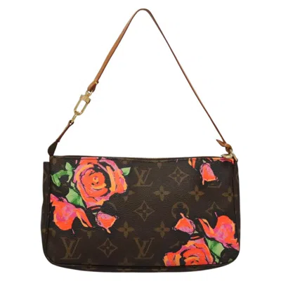 Pre-owned Louis Vuitton Pochette Accessoire Brown Canvas Clutch Bag ()