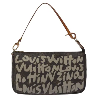 Pre-owned Louis Vuitton Pochette Accessoire Brown Canvas Clutch Bag ()