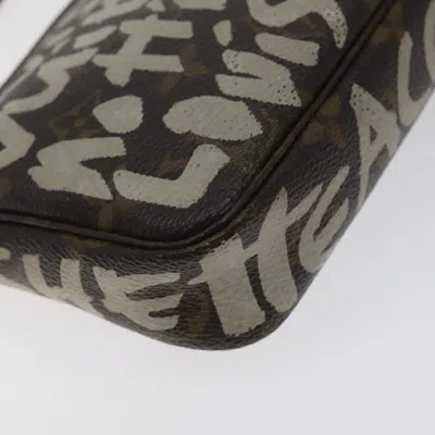 Pre-owned Louis Vuitton Pochette Accessoire Brown Canvas Clutch Bag ()