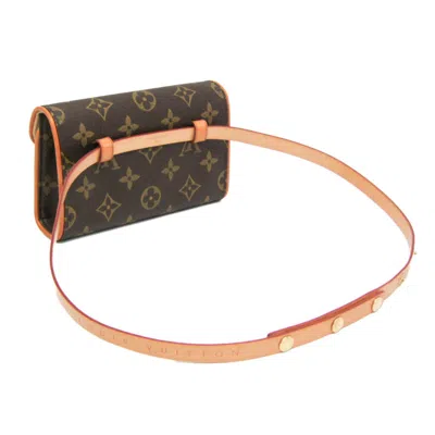 Pre-owned Louis Vuitton Pochette Florentine Brown Canvas Clutch Bag ()