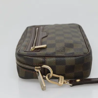 Pre-owned Louis Vuitton Pochette Macao Brown Canvas Clutch Bag ()