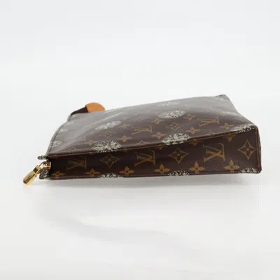 Pre-owned Louis Vuitton Pochette Voyage Brown Canvas Clutch Bag ()