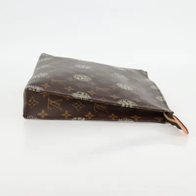 Pre-owned Louis Vuitton Pochette Voyage Brown Canvas Clutch Bag ()