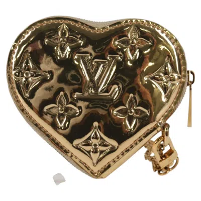 Pre-owned Louis Vuitton Porte Monnaie Coeur Gold Patent Leather Wallet  ()