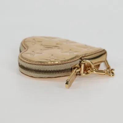 Pre-owned Louis Vuitton Porte Monnaie Coeur Gold Patent Leather Wallet  ()