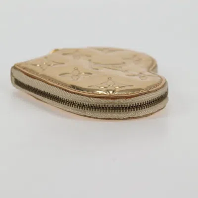 Pre-owned Louis Vuitton Porte Monnaie Coeur Gold Patent Leather Wallet  ()