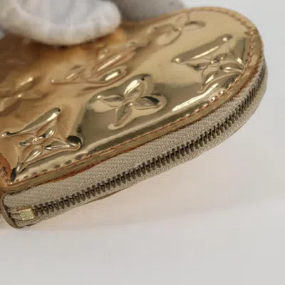 Pre-owned Louis Vuitton Porte Monnaie Coeur Gold Patent Leather Wallet  ()