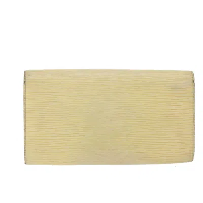 Pre-owned Louis Vuitton Portefeuille Ecru Leather Wallet  () In Sand