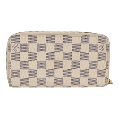 Pre-owned Louis Vuitton Portefeuille Zippy White Canvas Wallet  ()