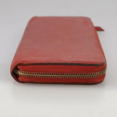 Pre-owned Louis Vuitton Portefeuille Zippy Red Leather Wallet  ()
