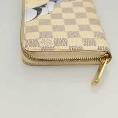 Pre-owned Louis Vuitton Portefeuille Zippy White Canvas Wallet  ()