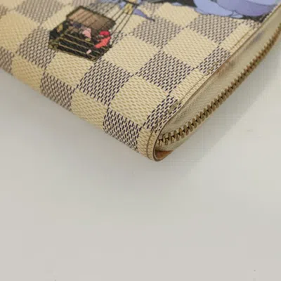 Pre-owned Louis Vuitton Portefeuille Zippy White Canvas Wallet  ()