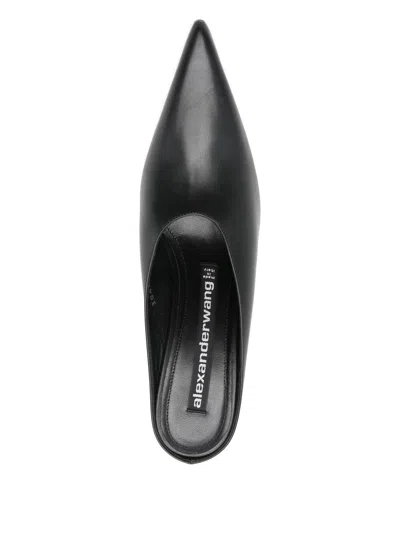 Alexander Wang Boomerang 105mm Wedge Mule Shoes In Black