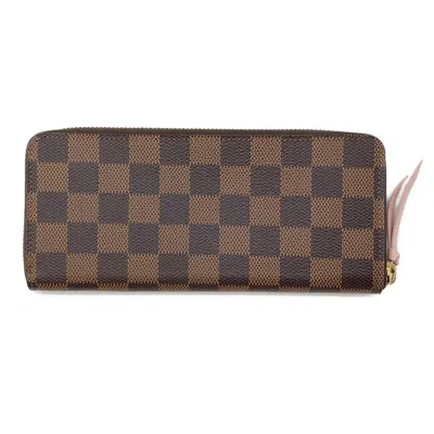 Pre-owned Louis Vuitton Rose Ballerine Damier Canvas Long Wallet (bi-fold) () In Pink