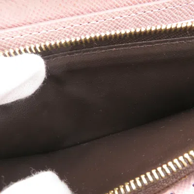 Pre-owned Louis Vuitton Rose Ballerine Damier Canvas Long Wallet (bi-fold) () In Pink