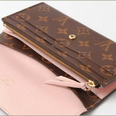 Pre-owned Louis Vuitton Rose Ballerine Monogram Long Wallet (bi-fold) () In Pink