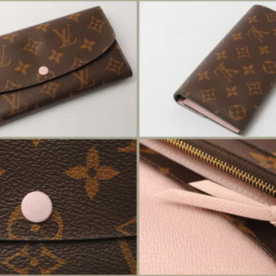 Pre-owned Louis Vuitton Rose Ballerine Monogram Long Wallet (bi-fold) () In Pink