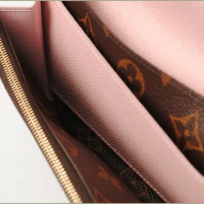 Pre-owned Louis Vuitton Rose Ballerine Monogram Long Wallet (bi-fold) () In Pink