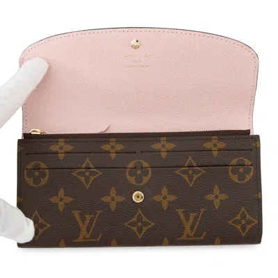 Pre-owned Louis Vuitton Rose Ballerine Monogram Long Wallet (bi-fold) () In Pink
