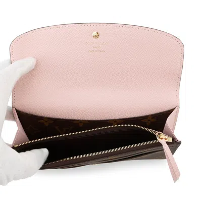 Pre-owned Louis Vuitton Rose Ballerine Monogram Long Wallet (bi-fold) () In Pink