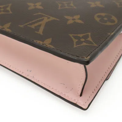 Pre-owned Louis Vuitton Rose Ballerine Monogram Clutch Bag Shoulder Bag () In Pink