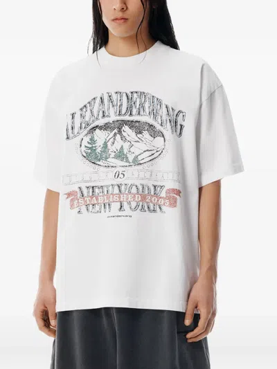 Alexander Wang Short Sleeve T-shirt W/ Graphic Clothing In White
