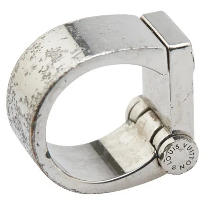 Pre-owned Louis Vuitton Silver Metal Band Ring ()