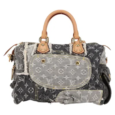 Pre-owned Louis Vuitton Speedy 30 Grey Denim - Jeans Handbag () In Gray