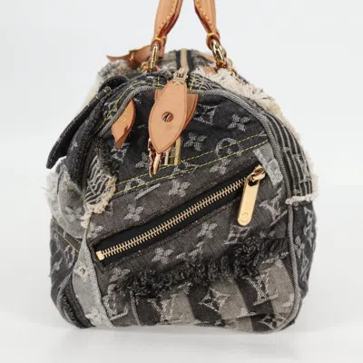 Pre-owned Louis Vuitton Speedy 30 Grey Denim - Jeans Handbag () In Gray