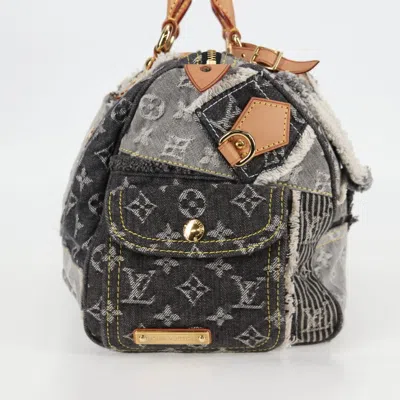 Pre-owned Louis Vuitton Speedy 30 Grey Denim - Jeans Handbag () In Gray