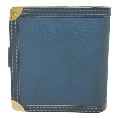 Pre-owned Louis Vuitton Suhari Blue Leather Wallet  ()