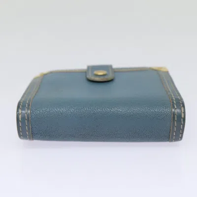 Pre-owned Louis Vuitton Suhari Blue Leather Wallet  ()