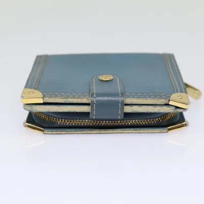 Pre-owned Louis Vuitton Suhari Blue Leather Wallet  ()