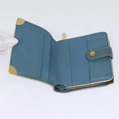 Pre-owned Louis Vuitton Suhari Blue Leather Wallet  ()