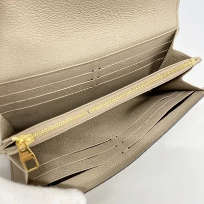 Pre-owned Louis Vuitton Tourterelle Long Wallet (bi-fold) () In Gray