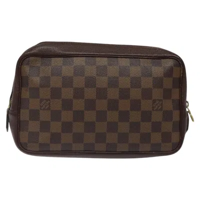 Pre-owned Louis Vuitton Trousse De Toilette 25 Brown Canvas Clutch Bag ()