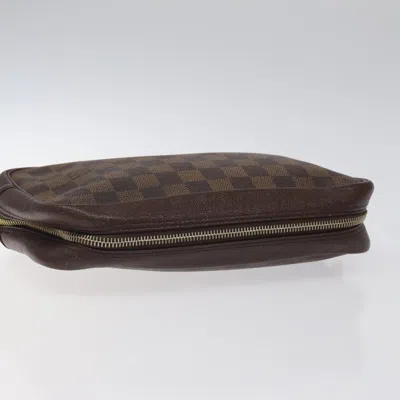 Pre-owned Louis Vuitton Trousse De Toilette 25 Brown Canvas Clutch Bag ()