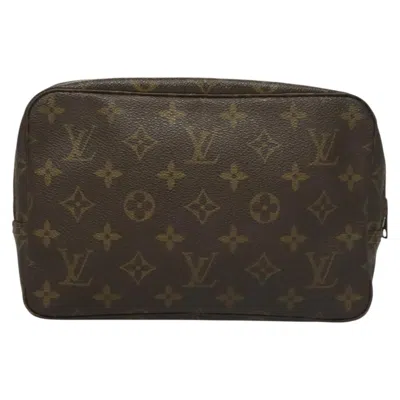Pre-owned Louis Vuitton Trousse De Toilette Brown Canvas Clutch Bag ()